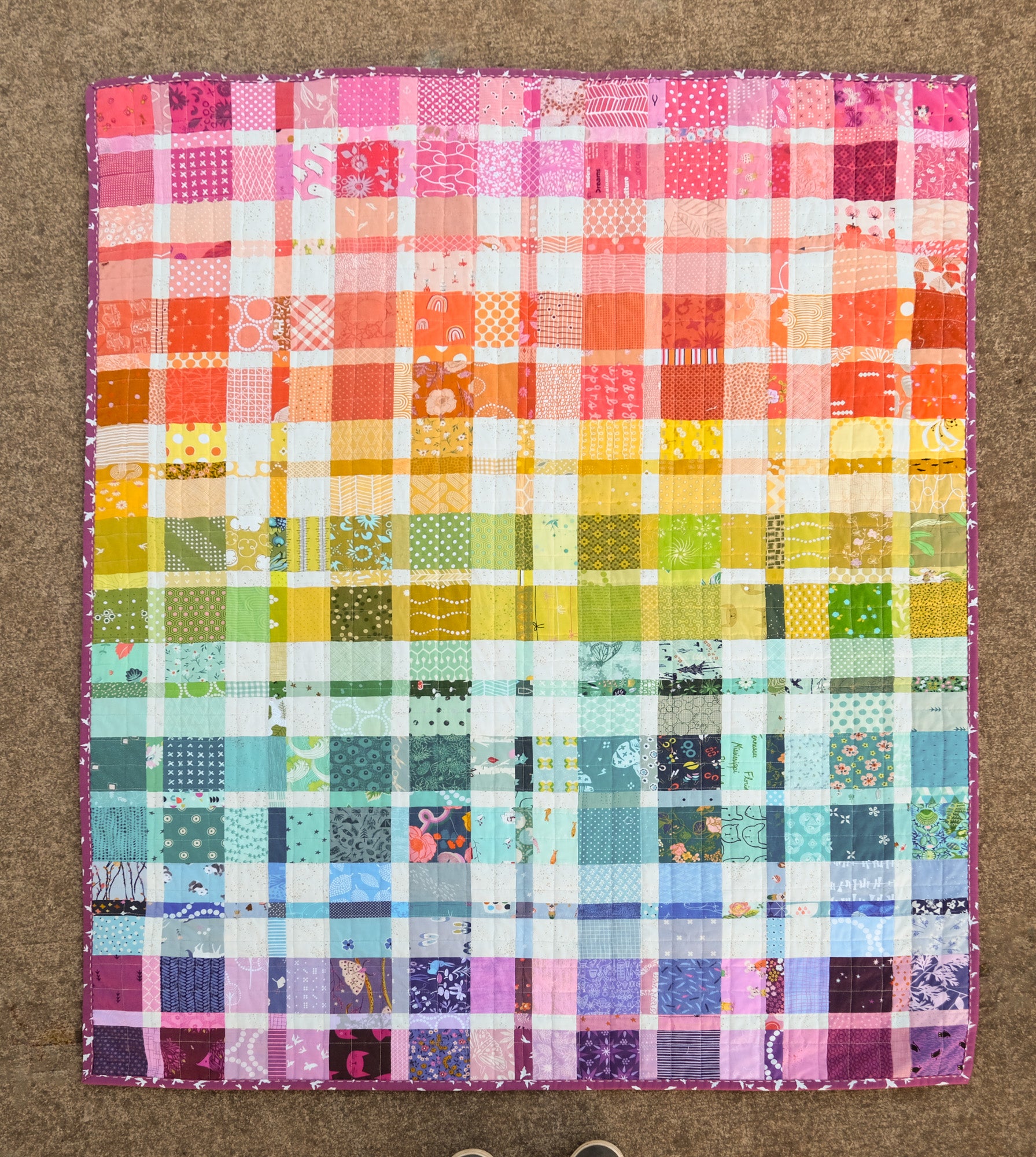 A Scrappy, Rainbow Mini Plaid-ish Quilt – Kitchen Table Quilting
