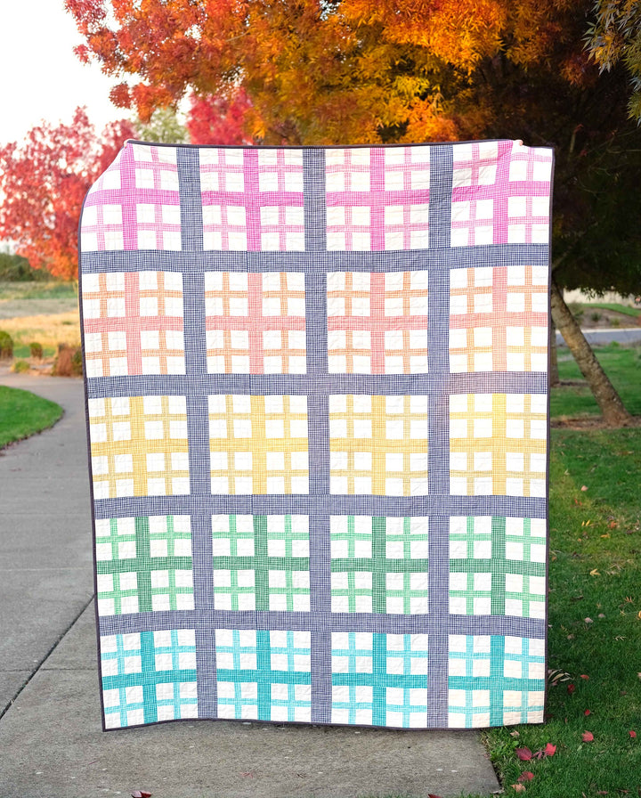 Addition Quilt in Rainbow Gingham
