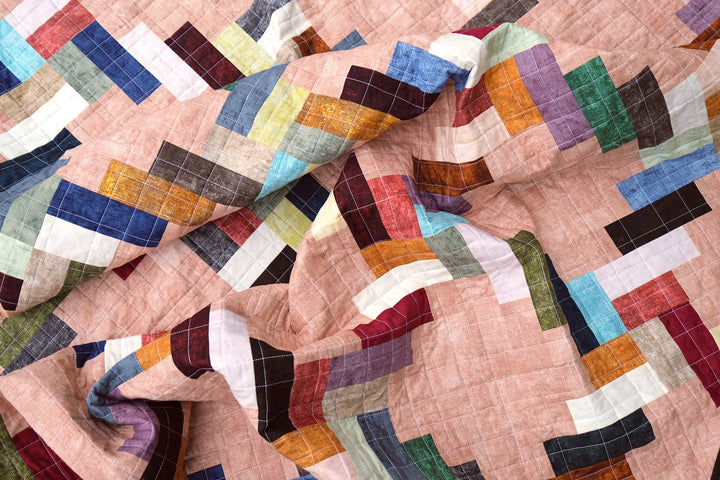 The Phoebe Quilt Pattern in Chalk and Charcoal
