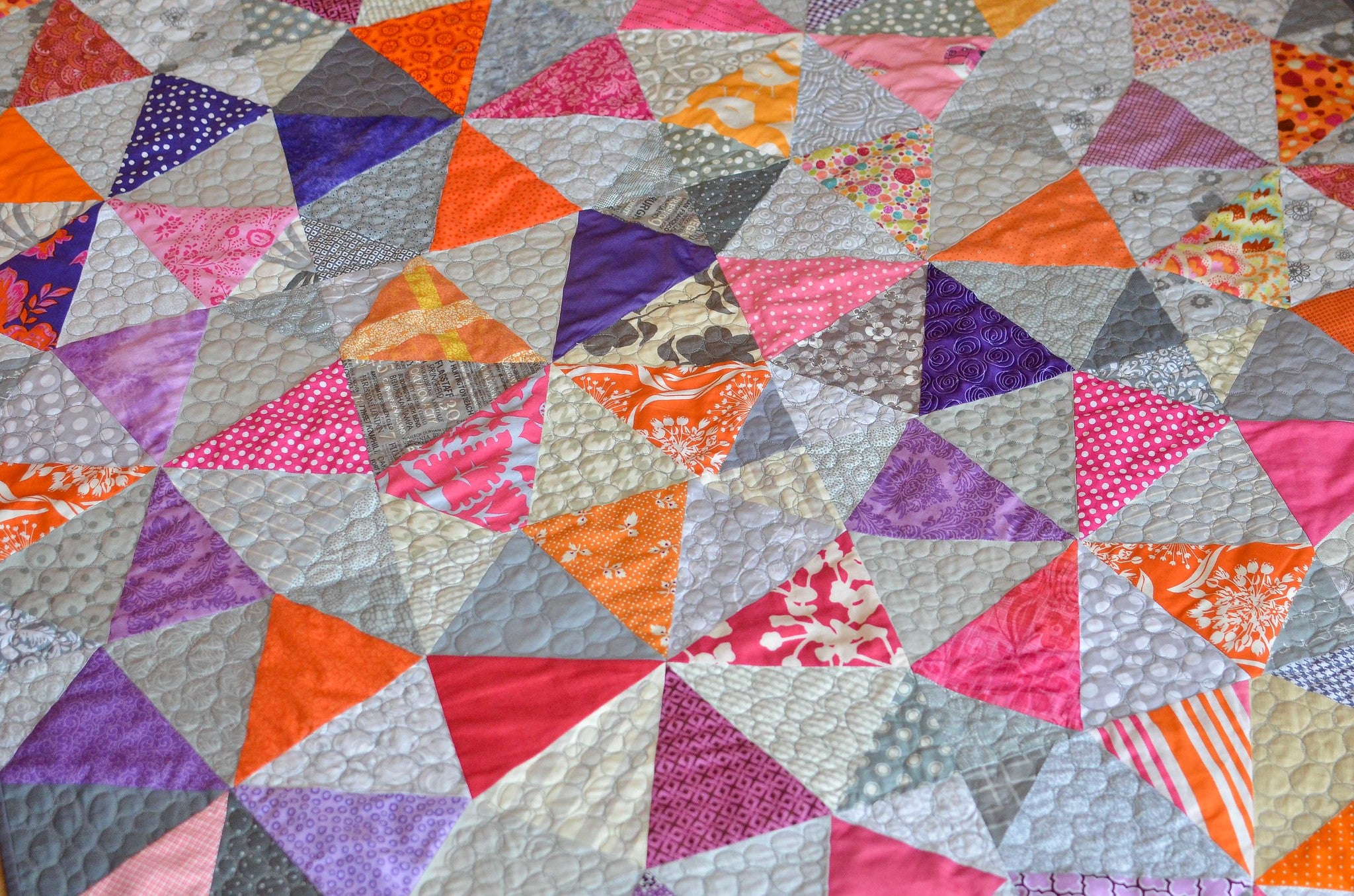 Finished kaleidoscope quilt – Kitchen Table Quilting