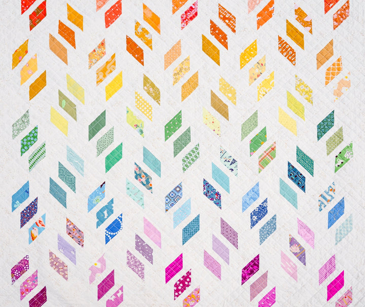 The Sybil Quilt Pattern in a Rainbow of Scraps