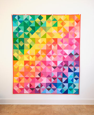 A Solid, Rainbow Cleo Quilt