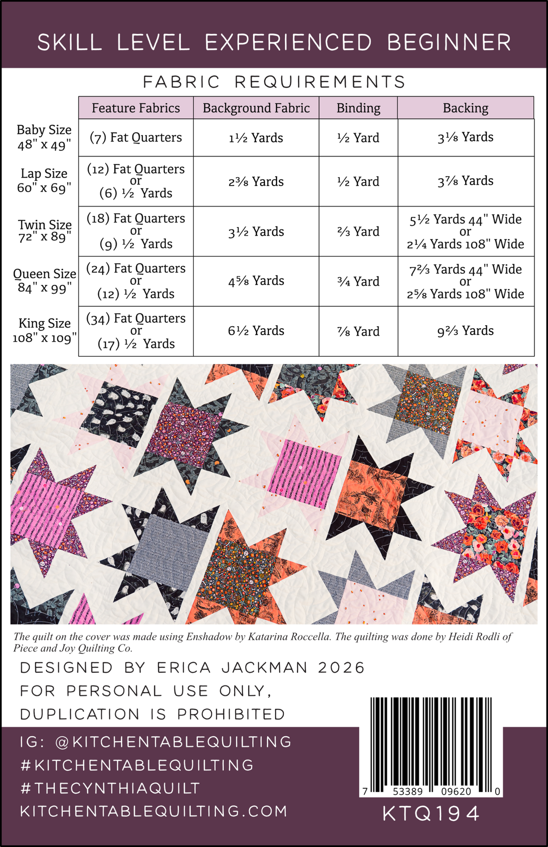 The Cynthia Quilt PDF Pattern