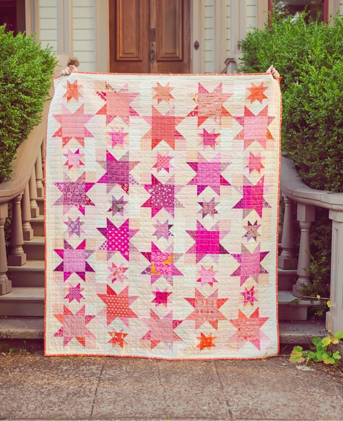 A Pink and Purple Ombre Helen Quilt