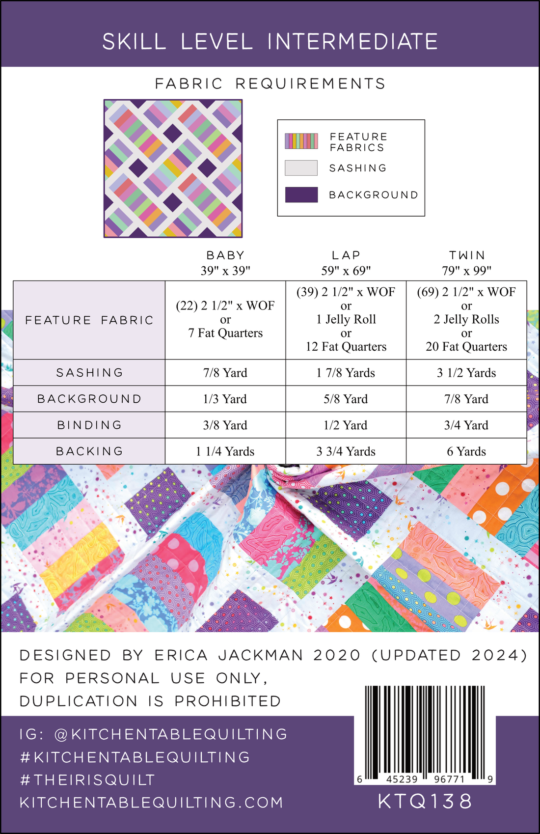 The Iris Quilt Paper Pattern