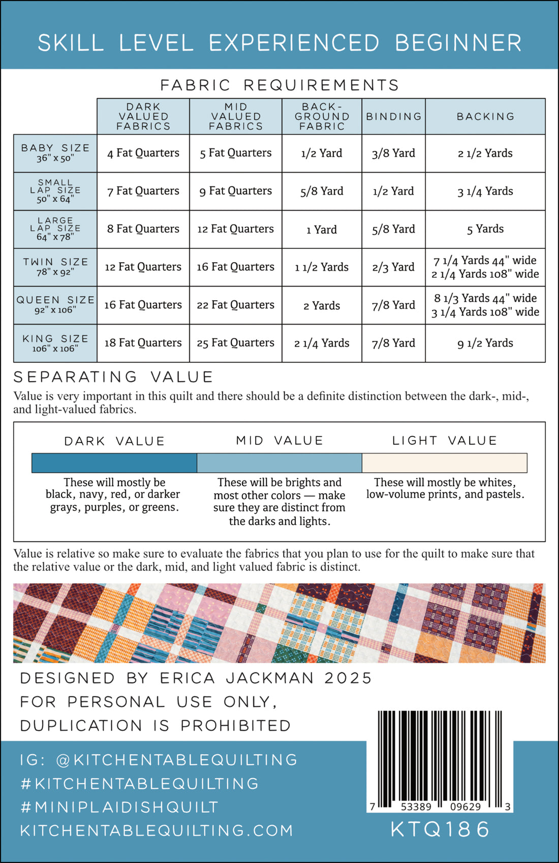 Mini Plaid-ish Quilt PDF Pattern