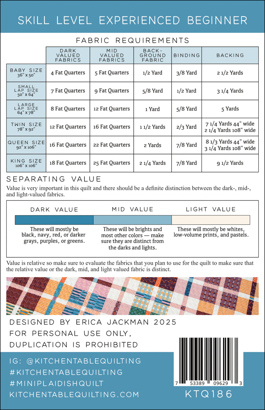 Mini Plaid-ish Quilt PDF Pattern