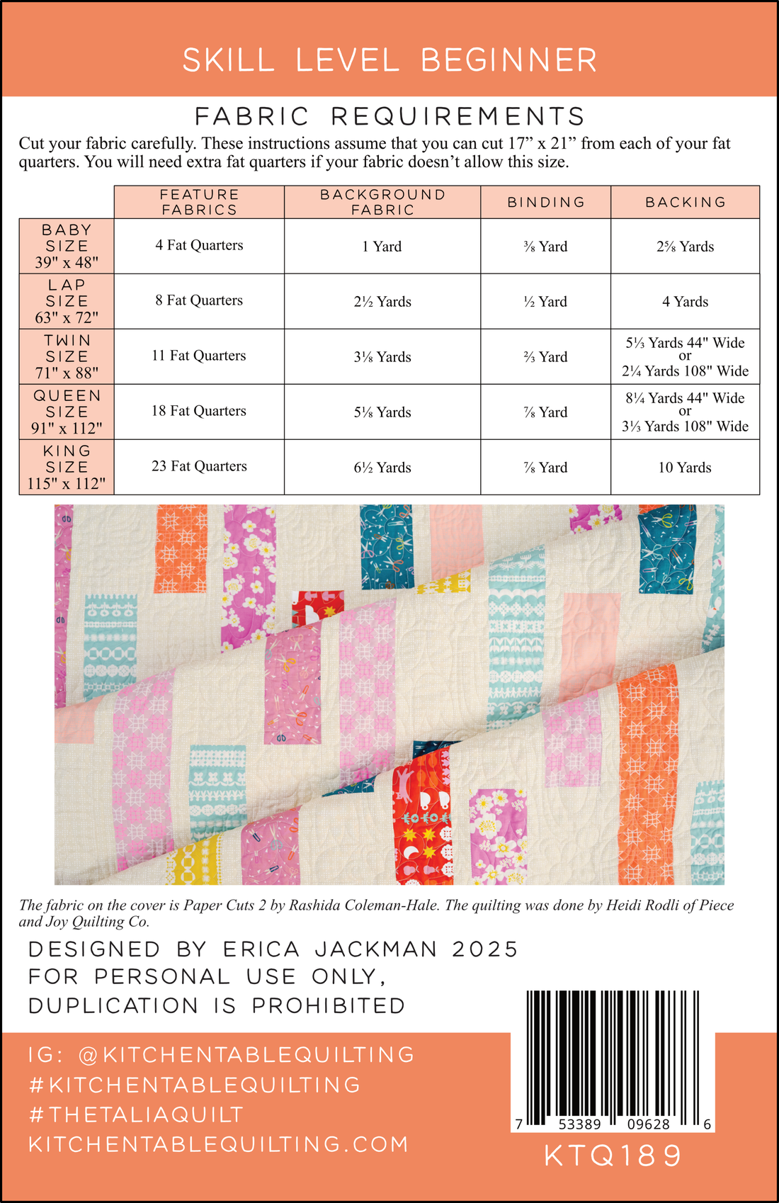 The Talia Quilt PDF Pattern
