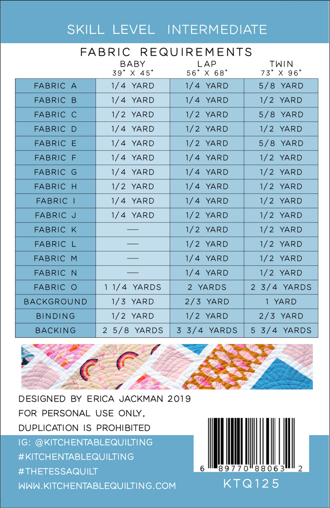 The Tessa Quilt PDF Pattern