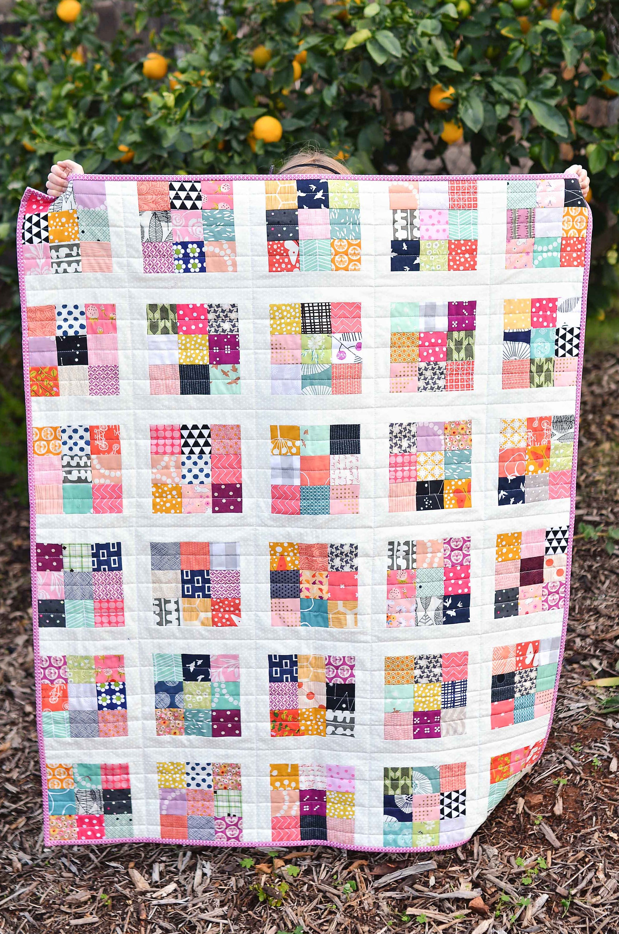 Modern Postage Stamp Quilt PDF Pattern – Beginner – Kitchen Table Quilting