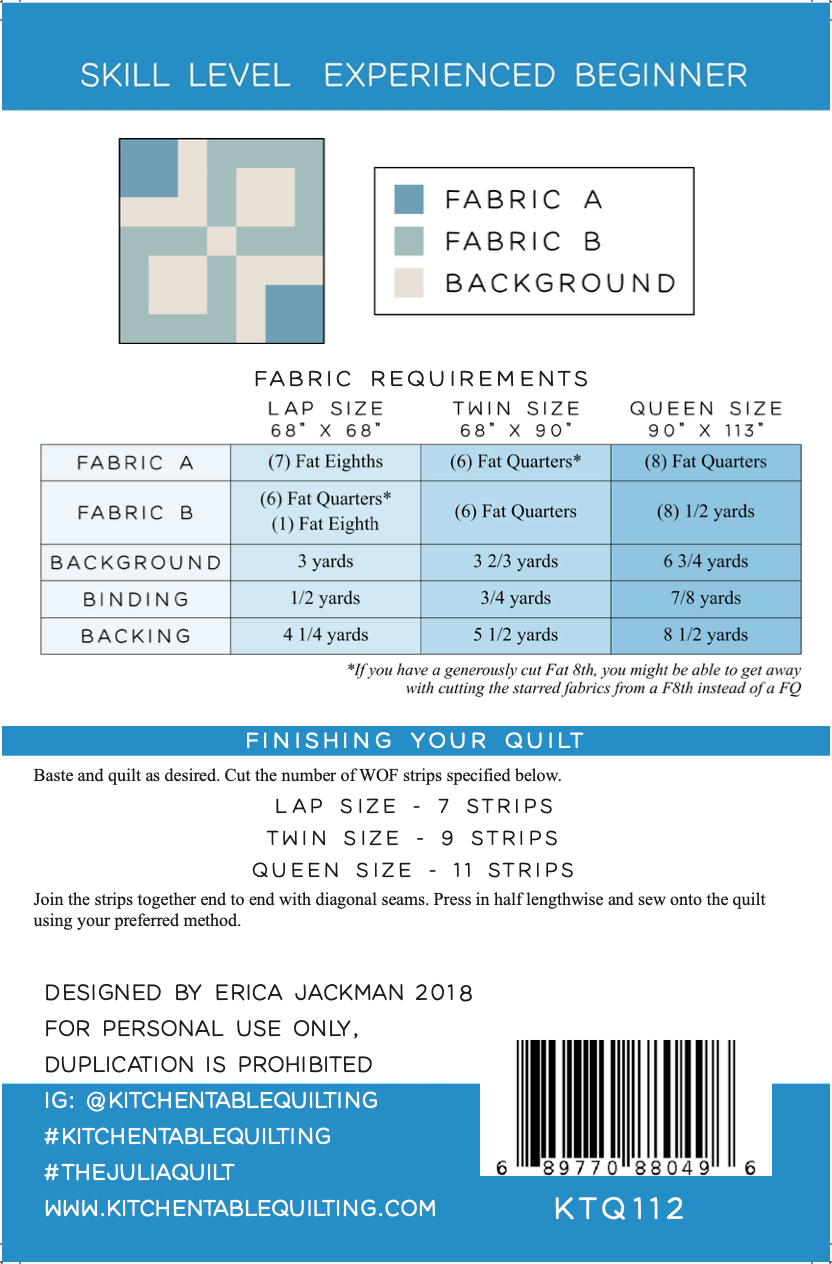 The Julia Quilt PDF Pattern – Kitchen Table Quilting